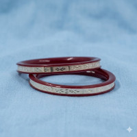 Classic Handmade Maroon Lac Bangle Set