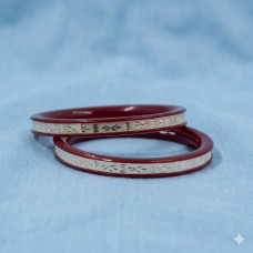 Classic Handmade Maroon Lac Bangle Set
