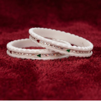 White Luxe Embellished Bangles