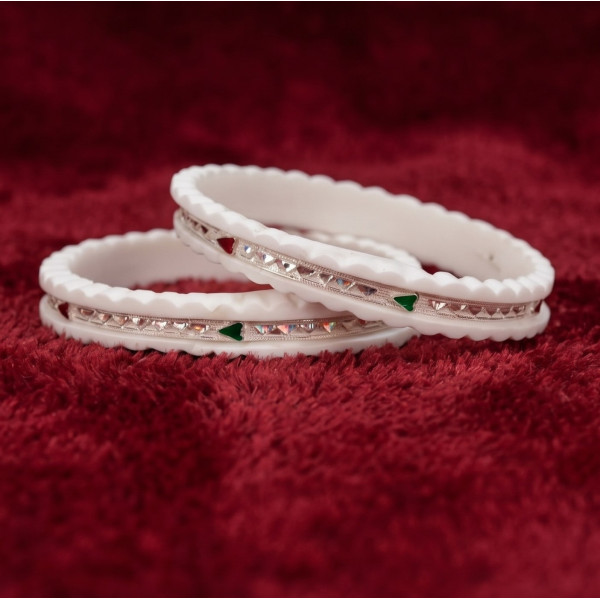 White Luxe Embellished Bangles