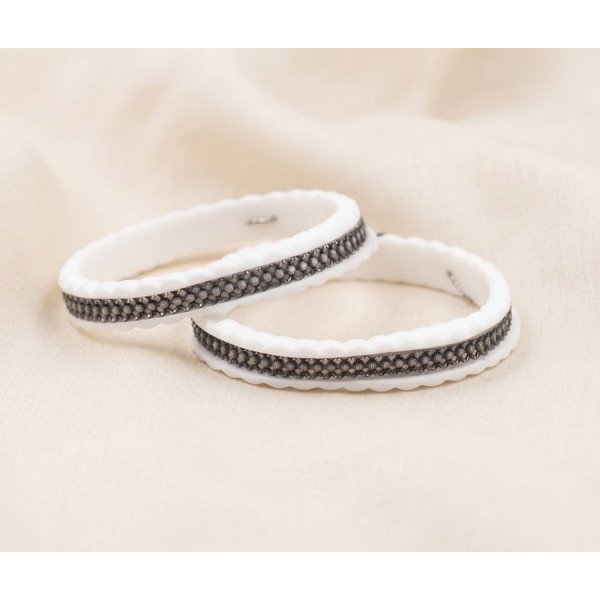 Silver Charm Beaded Designer Bangles