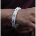 Ruby Emerald Charm Silver Bangle