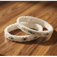 Shubh Sparsh Silver Stone Bangle
