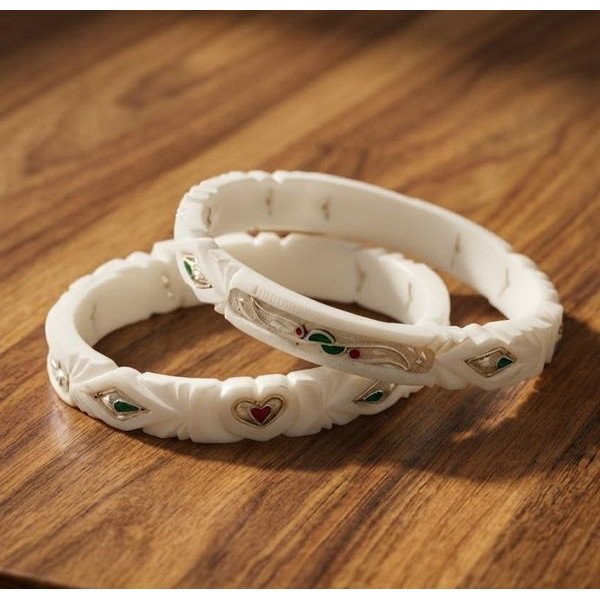 Shubh Sparsh Silver Stone Bangle