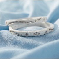 Elegant White Silver Baby Kada Pair