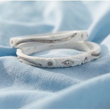 Elegant White Silver Baby Kada Pair