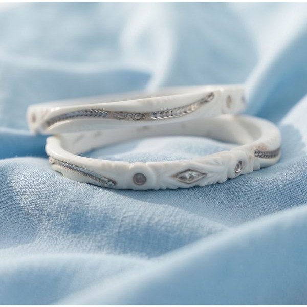 Elegant White Silver Baby Kada Pair