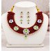 Royal Maroon Beaded Meenakari Choker Necklace Set