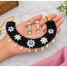 Royal Black Crystal Beaded Floral Meenakari Choker Set