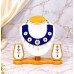 Royal Blue Beaded Floral Choker Set with Drop Earrings