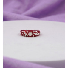 Crimson Bloom Charm Ring