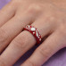 Crimson Bloom Charm Ring