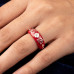 Crimson Crystal Bloom Ring