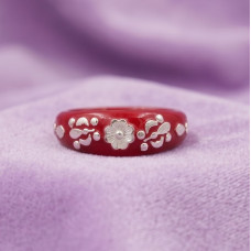 Crimson Crystal Bloom Ring