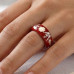 Crimson Bloom Floral Ring