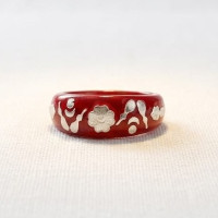Crimson Bloom Floral Ring