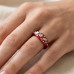 Crimson Sparkle Charm Ring