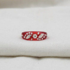 Crimson Sparkle Charm Ring