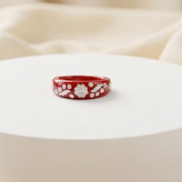 Scarlet Petal Statement Ring