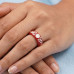 Scarlet Petal Statement Ring