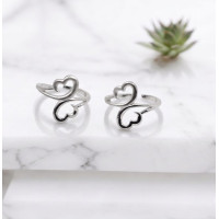 Emerald Flutter Silver Ring