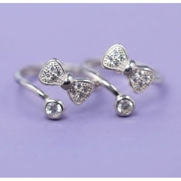 Green Wings Silver Toe Ring