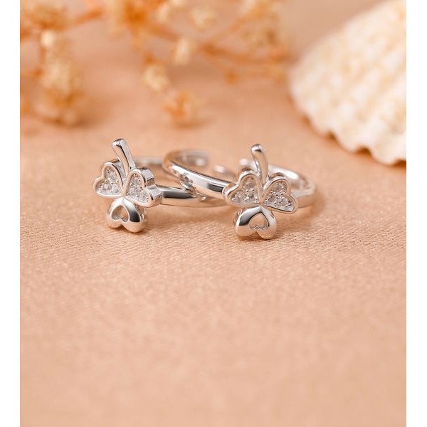 Sparkling Crystal Butterfly Adjustable Toe Ring